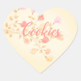 Pastel Floral Elegant Heart Sticker