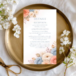Pastel Floral Elegant Information Enclosure Card