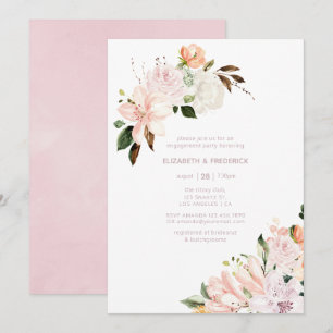 Pastel Floral Engagement Party Invitation