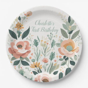 Pastel Floral Fiesta Paper Plate