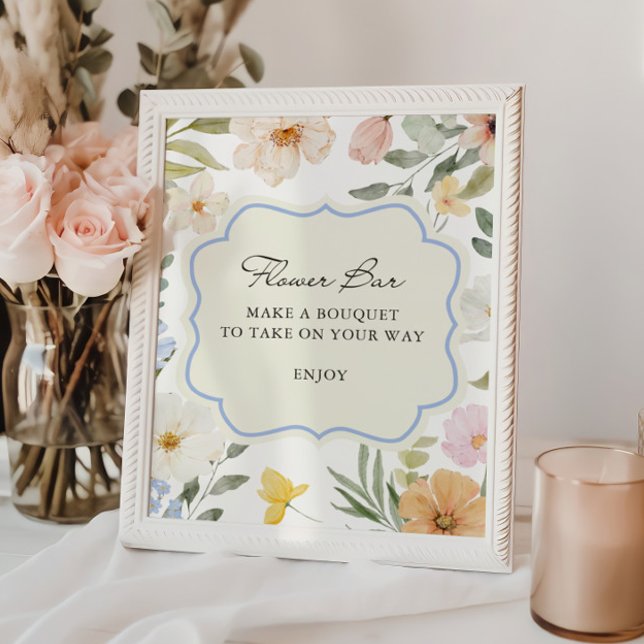 Pastel Floral Flower Bar Poster (Creator Uploaded)