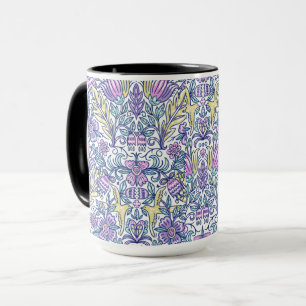 pastel floral folk art pattern mug/cute coffee mug