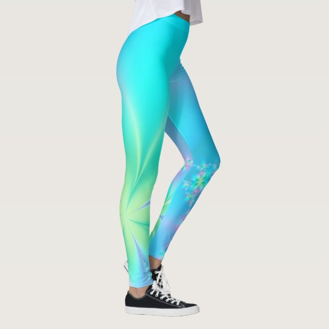 Pastel Floral Fractal Leggings (Right)