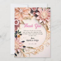Pastel Floral Frame Wedding Customised Paper Quill