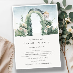 Pastel Floral Garden Arch Botanical Wedding Invite