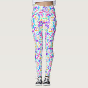 Pastel floral garden leggings