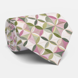 Pastel Floral Geometry Cottagecore Pattern Tie