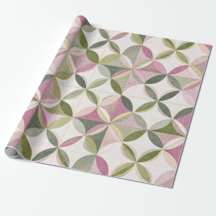 Pastel Floral Geometry Cottagecore Pattern Wrapping Paper