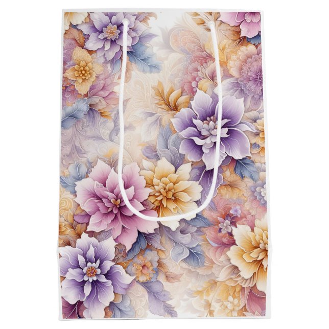 Pastel Floral Gift Bag For Her (Back)