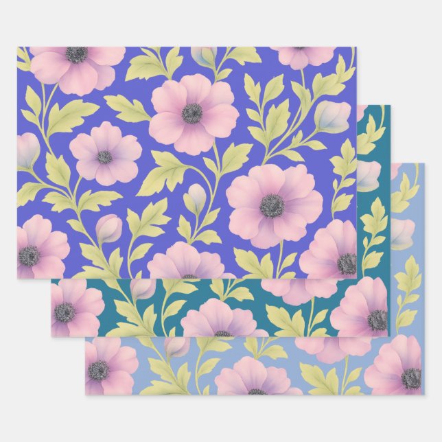 Pastel Floral Gift Wrap Set | 3 Designs (Set)