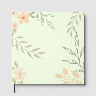 Pastel Floral Green Background | Minimal Botanical Guest Book