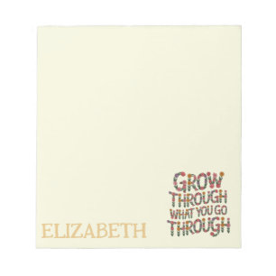Pastel Floral Growth Mindset Teacher Student Notepad
