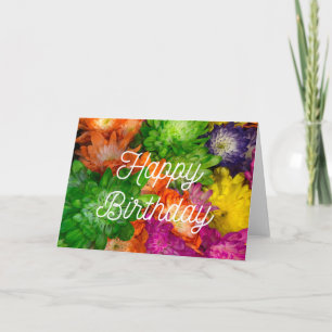 Pastel Floral Happy BIrthday Card