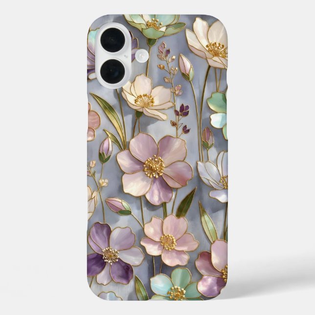 Pastel Floral iPhone Case Elegant Flower Design (Back)