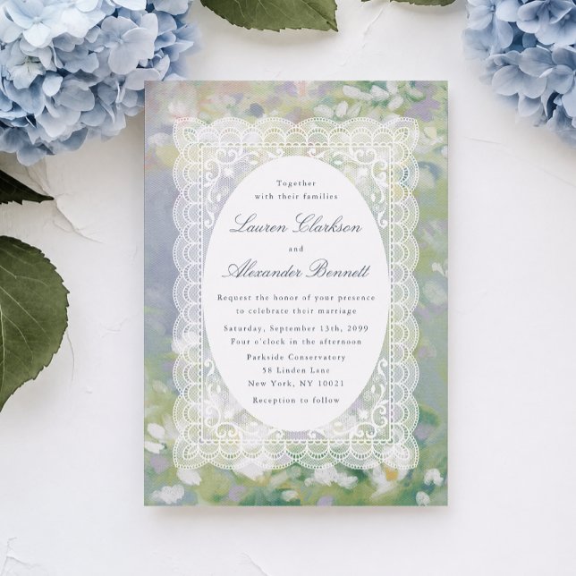 Pastel Floral Lace Wedding Invitation (Creator Uploaded)
