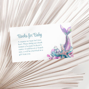 Pastel Floral Mermaid Tail Starfish Books for Baby Enclosure Card