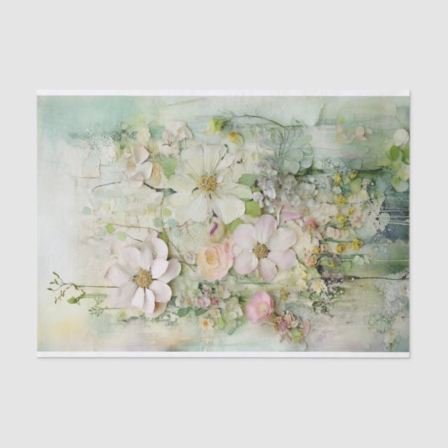 Pastel Floral Mixed Media Tissue Paper (Front)
