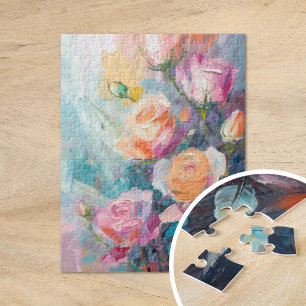 Pastel Floral Modern Impressionist Painting  Jigsaw Puzzle