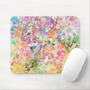 Pastel floral mouse mat
