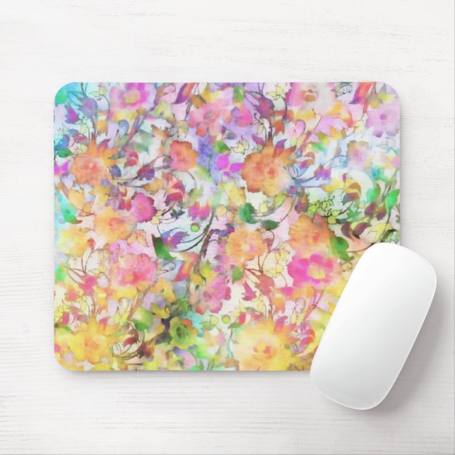 Pastel floral mouse mat (With Mouse)