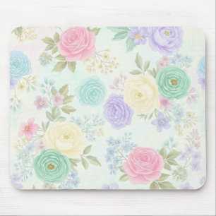 Pastel Floral Mouse Pad