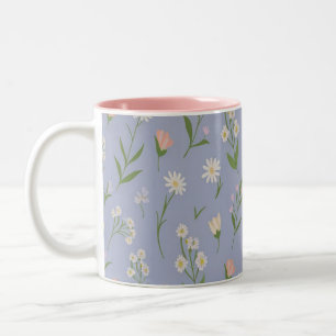 Pastel Floral Mug – Delicate Blossoms on Lavender