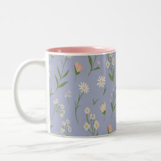 Pastel Floral Mug – Delicate Blossoms on Lavender
