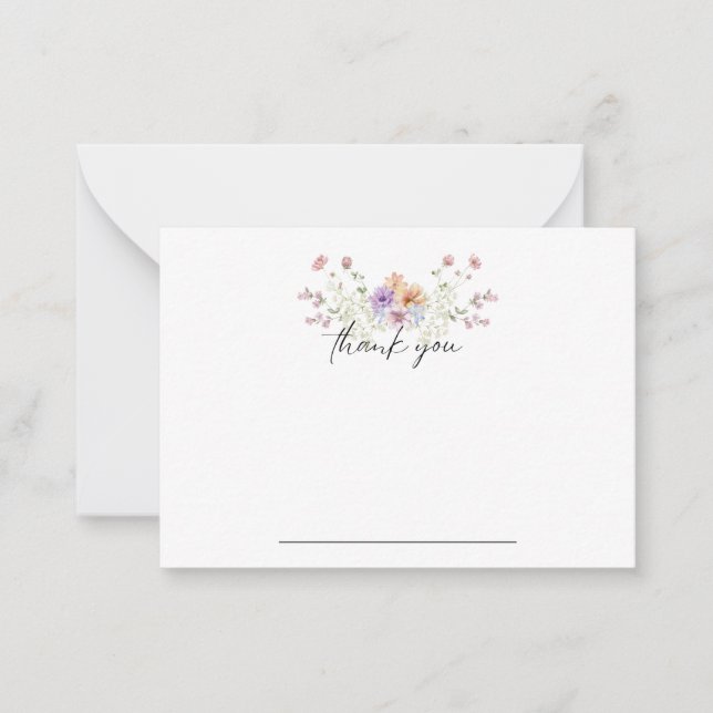 Pastel Floral Notecard Thank you (Front)