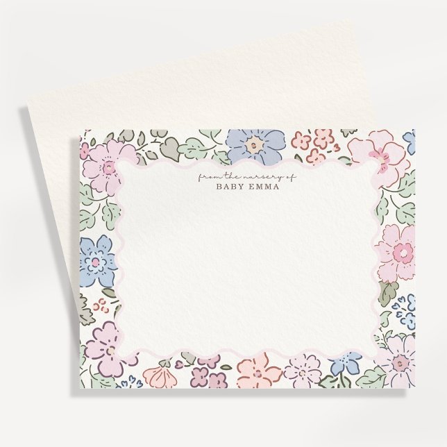 Pastel Floral Nursery Frame Note Card (Creator Uploaded)