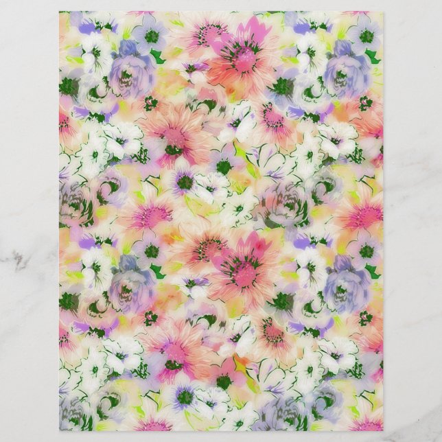 Pastel floral origami paper (Front)