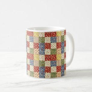 Pastel Floral Patchwork Picnic Pattern (14) Coffee Mug