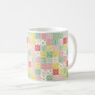 Pastel Floral Patchwork Picnic Pattern (6) Coffee Mug