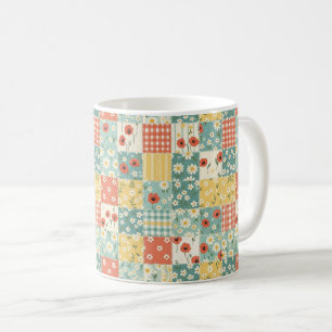Pastel Floral Patchwork Picnic Pattern (7) Coffee Mug