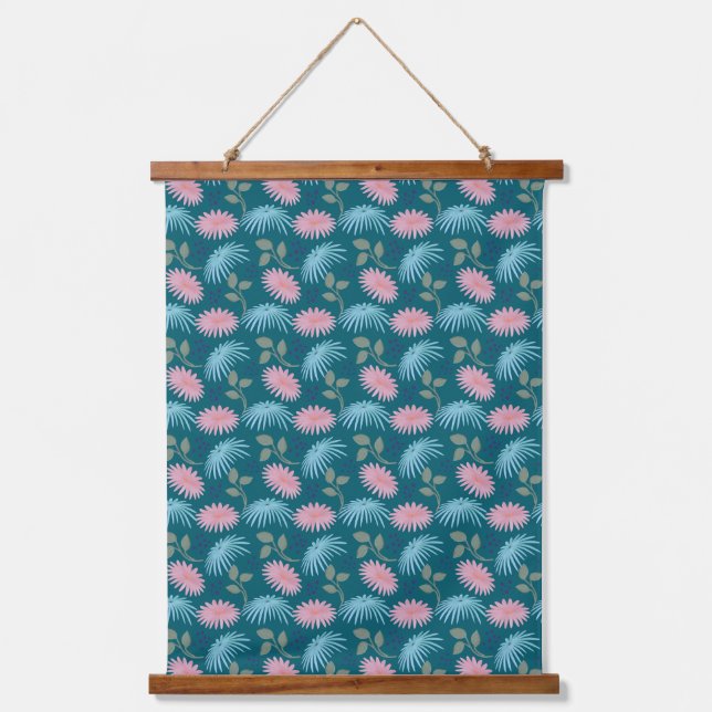 Pastel Floral Pattern  Hanging Tapestry (Front)