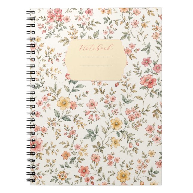 Pastel Floral Pattern Notebook (Front)