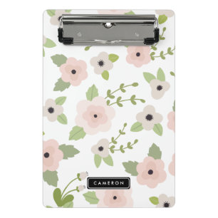 Pastel Floral Pattern Personalised Mini Clipboard
