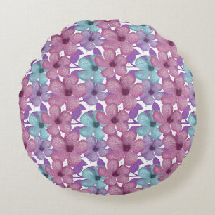 Pastel Floral Pattern Round Cushion