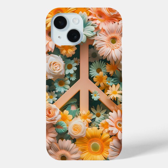 Pastel Floral Peace Sign Phone Case (Back)