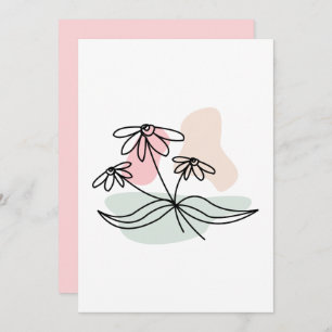 Pastel Floral Pencil Drawing Invitation