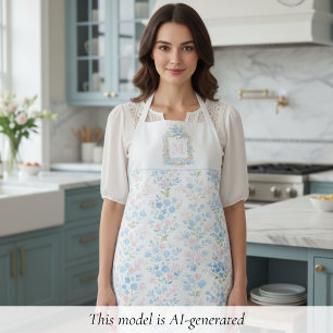 Pastel Floral Personalised Monogram Apron