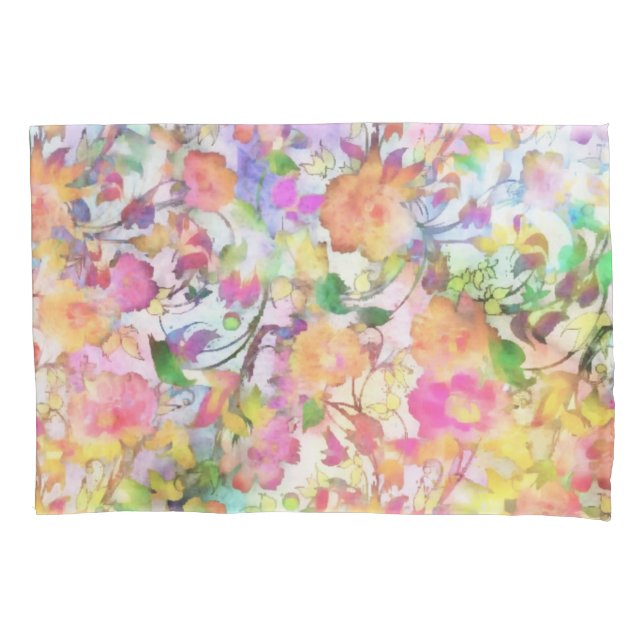 Pastel floral pillowcase (Front)