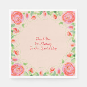 Pastel Floral Print Napkin