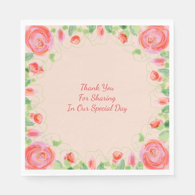 Pastel Floral Print Napkin (Front)