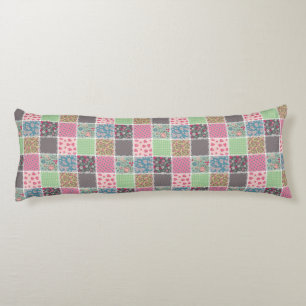 Pastel Floral Quilt Squares Body Cushion