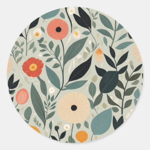 Pastel Floral Reverie Classic Round Sticker