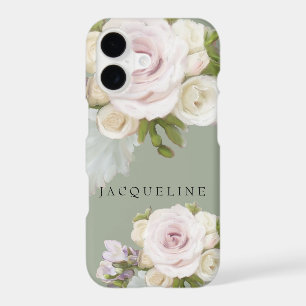 Pastel Floral Roses Freesia Flowers Hand Painted