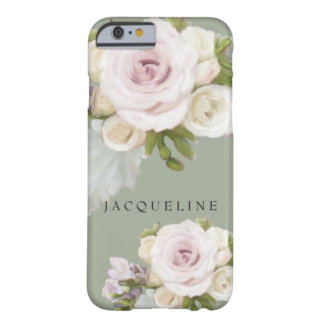Pastel Floral Roses Freesia Flowers Hand Painted Case-Mate iPhone Case (Back)