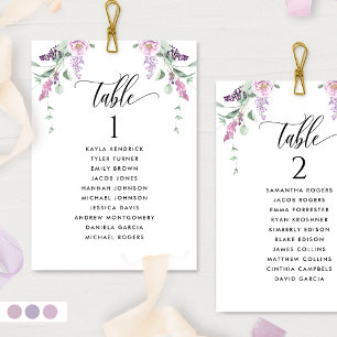 Pastel Floral Seating Plan Cards with Guest Names