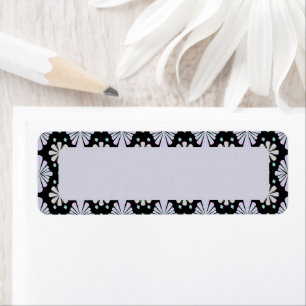 Pastel floral shapes on a black background