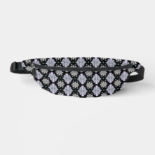 Pastel floral shapes on a black background bum bags
